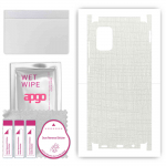 apgo Protective Skin Sticker for the back+sides compatible with Samsung Galaxy A71, Full Wrap Film, Foil, Vinyl - Pattern White Fabric
