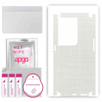 apgo Protective Skin Sticker for the back+sides compatible with Oppo Reno8 Pro+, Full Wrap Film, Foil, Vinyl - Pattern White Fabric