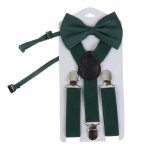 Laste Hossp&uuml;ksid Kikilipsi Komplekt, 2,5 cm Elastne Reguleeritav 60 cm Y-Selja Klambriga Hossp&uuml;ksid, Ametlik Klassikaline Eelnevalt Seotud Kikilips 1-9 aastastele Poistele T&uuml;drukutele 60cm roheline