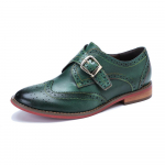 Johnature Ehtsa Nahast Kingad Naistele Retro &Uuml;mar Nina &Uuml;hev&auml;rvilised Mokassiinid K&auml;sit&ouml;&ouml; Vabaaja Slip-on Kingad 36 roheline