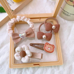 5 tk/komplekt Armas v&auml;ikelapse t&uuml;druku peakate Kawaii multifilmi loomade juukseklamber beebipiima kohviv&auml;rvi seeria lastele juuksen&otilde;el. Armas kingitus