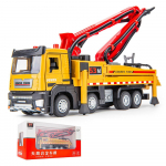 1/32 skaalaga valubetoonist pumbaga veok, simulatsioonimasina mudel, peen erksast sulamist m&auml;nguauto lastele, t&uuml;drukutele, poistele s&uuml;nniga 1/32-Size:22*7.2*6.5cm punane/kollane