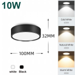 Led-allavalgustid 110V 220V laevalgusti koht-LED-valgusti pinnale paigaldatav lamp elutuba vannitoavalgusti sisevalgusti Cold White 6500k&Black