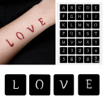 Letter Animal Flower &otilde;&otilde;nestatud t&auml;toveeringu mall Body Art t&auml;toveeringu maalimiseks Ajutine liimiga liimiga s&auml;rapuudri komplekt kit 01