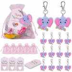 30 tk PVC elevandi ripatsid v&otilde;tmehoidja komplekt T&auml;nan kingitusi Baby Shower s&uuml;nnip&auml;evapeo kaunistamiseks roosa