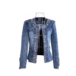 Harajuku Vintage Naiste teksajakk Vabaaja Sinine Must Denim Mantel Kevad S&uuml;gis Korea Mood T&auml;navamood Demin XXXXL sinine