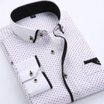 Lilledega Button Down Meeste S&auml;rk Meeste Pikkade Varrukatega S&auml;rgid Vabaaja Slim Fit Must Meeste Riided Kleidis&auml;rgid XS
