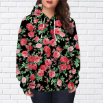 S&uuml;gisene uus 3D-prinditud digitaalne Lillede maailm Printimine kapuutsiga naiste pesapallivorm XS