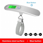 KBT 10g/50kg #13 kaasaskantav pagasi k&auml;eshoitav k&auml;sikaal, rippuv elektrooniline digitaalne LED kaalud kaalud reisikohver kott kaal Steelyard Blue Button