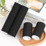 100 tk Mustad Juuksekummid Naistele T&uuml;drukutele Peapael K&otilde;rge Elastne Kummipael Juuksepaelad Hobusesaba Hoidja Scrunchies Aksessuaar 100pcs must