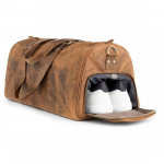 Nahast kott Oslo, Weekender koos kingakambriga, reisi- v&otilde;i spordikott meestele ja naistele - Hunter Brown, 28 cm