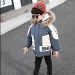 Poiste talvine kapuutsiga jakk Mood Baby Winter tepitud pluss sametist paks soe jope 140 hall