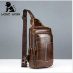 LAOSHIZI Kaubam&auml;rk 2024 Ehtne Nahast Meeste Messengeri Kott Vabaaja Crossbody Kott Moodne Meeste K&auml;ekott meeste rindkere kott Meeste &Otilde;lakott 15x7x28cm pruun