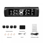 P&auml;ikeseenergia auto rehvir&otilde;hu monitor TPMS juhtmevaba rehvir&otilde;hu j&auml;lgimiss&uuml;steem LCD-ekraan Automaatne rehvir&otilde;hu turvah&auml;ire andur sisemine AN01