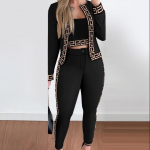 Komplektid Outfits Naistele Kevad S&uuml;gis 3-osaline Komplekt Ruuduline Prindi L&uuml;hike Top & P&uuml;ksid Komplekt Jopega Moodne Vabaaja Elegantne Naiste Komplekt S