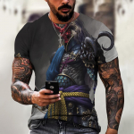 Retro meeste T-s&auml;rk 3D Jaapani kummituss&otilde;dalase printiga meeste riided T&auml;nava Harajuku l&uuml;hikeste varrukatega sviitrid igap&auml;evane vabaaja kampsun S