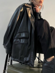 Talvine Vintaaž Must Punk Nahkjakk Naistele Streetwear Moto Biker T&otilde;mblukuga Retro Jakk Uus Esteetiline High Street Vabaaja &Uuml;ler&otilde;ivad S must