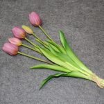 Luksuslik silikoonist Real Touch tulbikimbu kaunistus Kunstlillede kodu detsember helelilla v&auml;rv