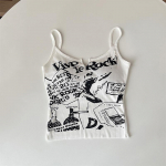 Naiste Camisole Crop Top tr&uuml;kitud vest rinnapatjaga One Size