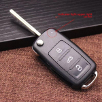 Modifitseeritud auto kaugjuhtimispuldi klapp kokkupandav v&otilde;tme&uuml;mbris 2/3 nupud Volkswagen VW Golf Tiguan Polo Passat B5 Jetta jaoks Skoda jaoks Seat jaoks 3