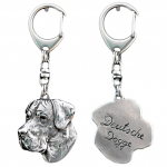 Great Dane II - Silver-plated key ring with a dog in a gift box, handbag decoration, backpack pendant by Art-Dog brand