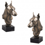 Miniature Pinscher - Dog statue, bust on stone base, sculpture, trophy for dog show by Art-Dog brand