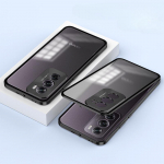 P&otilde;rutuskindel telefoni&uuml;mbris OPPO Reno 12 Pro alumiiniumsulamist metallist raamiga matt l&auml;bipaistvast akr&uuml;&uuml;list tagakaas Reno 12Pro jaoks Reno 12