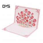 H&uuml;pik&otilde;nnitluskaart 3D lillekimbu kaart K&auml;sitsi valmistatud roosist p&auml;evalillest tulbi kinkekaart emadep&auml;eva l&otilde;petamise aastap&auml;evaks punane