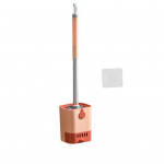 1 komplekt WC-hari koos hoidikuga Seinale kinnitatav &auml;ravoolualus, pika k&auml;epidemega, painduvate harjastega, riputatav ilma surnud nurgata Vannitoa WC-poti puhastusvahendi puhastuskomplekt roosa