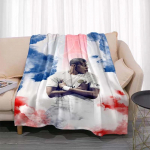 Kylian Mbapp&eacute; Mustriga Tekk Moodne Flanell Hingav Soe Visketekk Voodi Voodi Diivanitekk Reisipehme Visketekk Loov Kingitus 30x40in