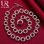 925 h&otilde;bedast ruudukujuline ketiga 20-tolline naiste kaelakee, moodne pulmaehted 45CM