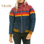 Talvine puuvillane taskutega mantel, v&auml;rviplokk, lukuga kinnitus, kapuutsiga, polsterdatud, tuulekindel kardiigan, l&uuml;hike mudel, elastsete mansettide ja &auml;&auml;rega, puuvillane jakk M tumesinine v&auml;rv