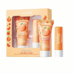 Peach Skincare Set - toitev ja niisutav k&auml;tekreem ja huulepalsami komplekt - pehme nahk kogu p&auml;evaks. P&uuml;hade kingitused 2pcs/set