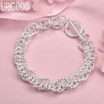 925 h&otilde;bedast &uuml;mmarguse ketiga OT pandlaga k&auml;ev&otilde;ru, moodne pulmaehted 20CM