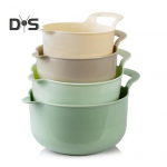 4 tk segamiskausside komplekt, libisemiskindel valamise tila k&auml;epide BPA-vaba n&otilde;udepesumasinas s&uuml;gavk&uuml;lmikuga ohutu salatikauss toiduvalmistamiseks k&uuml;psetamiseks Toidu ettevalmistamine 4pcs heleroheline v&auml;rv