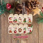 J&otilde;ulukingitussildid Pakkimine Autom&auml;rgistus 10 mustriga Loomingulised rippuvad sildid Quantity 50