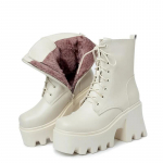 Naiste poolsaapad, platvorm k&otilde;rge kontsaga ehtsast nahast villased soojad talvesaapad, naiste n&ouml;&ouml;rsaapad, moed, naiste moed 40