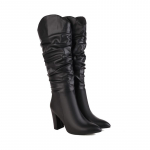 Naiste k&otilde;rge kontsaga saapad s&uuml;gis-talvised uued lihtsad &uuml;hev&auml;rvilised suures suuruses naiste saapad moodsad terava otsaga keskmise toruga saapad 39 must