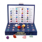 J&otilde;ulude advendikalender naturaalsetest kristallidest v&auml;&auml;riskivide kollektsioonikarp, 24 p&auml;eva loenduskalender, kristallkividest kinkekarp lastele as shown