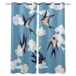 Lahedad Punased &Otilde;nnelikud Pilved Must Taust Prinditud Akna Kardinad Elutuba Magamistoa Kardinad Pol&uuml;ester Kangas Kodukujundus 2tk W65X60H(cm)X2Pcs&Hook