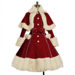 Naiste Mood Pikkade Varrukatega Karusnahast Mantlid Vintage Gooti Viktoriaanlik Magus Vibu Lolita Kleit S&uuml;gis Talv Soe Rev&auml;&auml;riga Kleit Mantel Fantaasia Cosplay Kost&uuml;&uuml;m L punane
