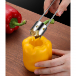 Punase paprika seemnete eemaldaja, t&auml;iustatud roostevabast terasest puuviljas&uuml;damik, punane paprika seemnete eemaldamise t&ouml;&ouml;riist, paprika seemnete eemaldamise t&ouml;&ouml;riist k&ouml;&ouml;giviljade jaoks One Size