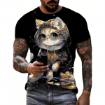 Meeste T-s&auml;rk Suvine mood l&uuml;hikeste varrukatega loomade tr&uuml;kiga 3D T-s&auml;rgid T&auml;navahingav &uuml;lisuur triiks&auml;rk Meeste r&otilde;ivaste pullover L