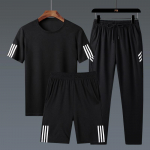 Kolmeosaline dressidress meestele Summer New Trend Sportswear Shorts L valge