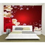 Punane Ilus Unistav Roosi Tapeet Teleri Taustaseina Maal Elutuba Magamistuba Kodu Kaunistus 3D Tapeet 200 cm(W) x 140 cm(H)