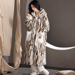 Pidžaamad Naiste s&uuml;gistalvine korallifliisist &ouml;&ouml;s&auml;rk hommikumantli komplekt Flanellist paksendatud magamisriided soojad hommikumantlid p&uuml;ksid koduriided M