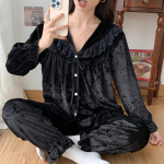 Kevad S&uuml;gis Magus Sametist Pidžaamakomplekt Pikkade Varrukatega S&auml;rk P&uuml;ksid Kaheosaline Koduriietus Vabaaja &Ouml;&ouml;riided Naiste Kodur&otilde;ivad M