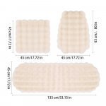 3tk Puffys autoistme padja komplekt Talvine autoistme padi paksendatud soe pl&uuml;&uuml;spadi hingav kaitsematt padi auto lisavarustus valge