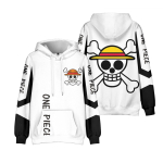 ONE PIECE Anime Hoodie Tie Dye Hoodie Streetwear Monkey D. Luffy kapuutsiga dressipluus Mehed, naised, Cosplay Sport M valge