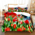 Lilleline Tulp Elegantne Lilleline 3D Tekikate Naistele Kingitused Luksuslik Emadep&auml;ev Soojad Kingitused Magamistoa Kaunistuseks Suurused Queen King 135x200cm 2pcs